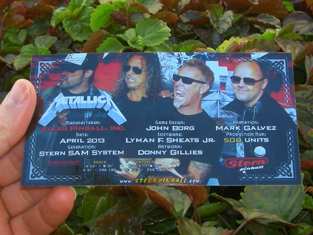 Metallica Custom Pinball Card Crew print1