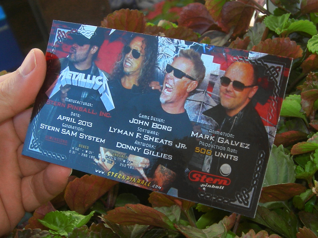 Metallica Custom Pinball Card Crew print2
