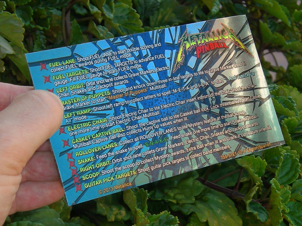 Metallica Custom Pinball Card Rules2 print2