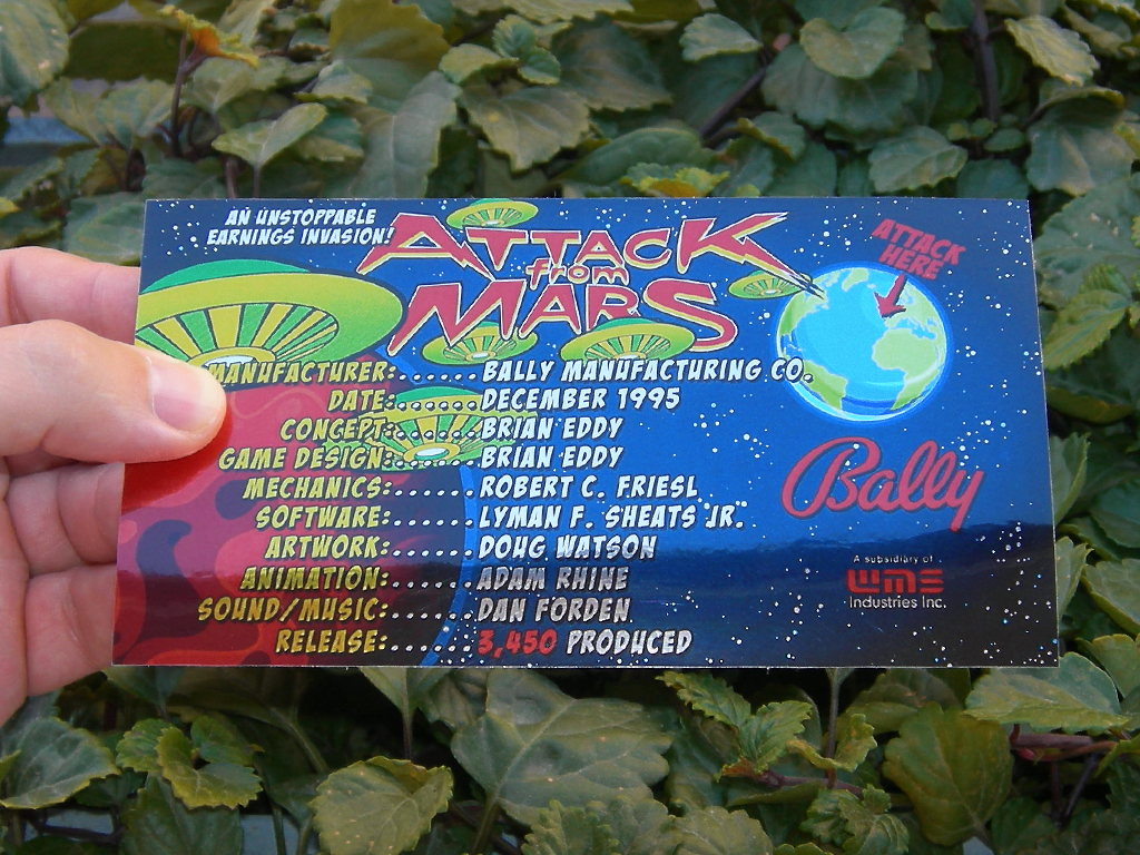Attack From Mars Custom Pinball Cards - Crew print1