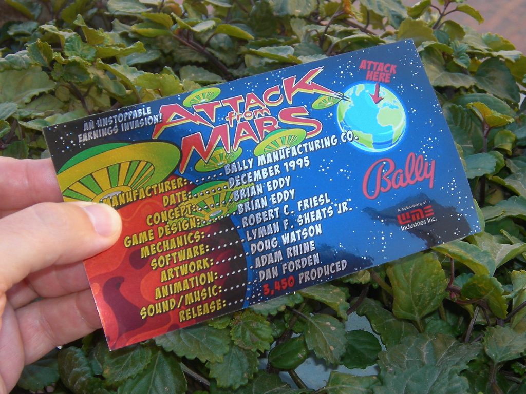 Attack From Mars Custom Pinball Cards - Crew print3