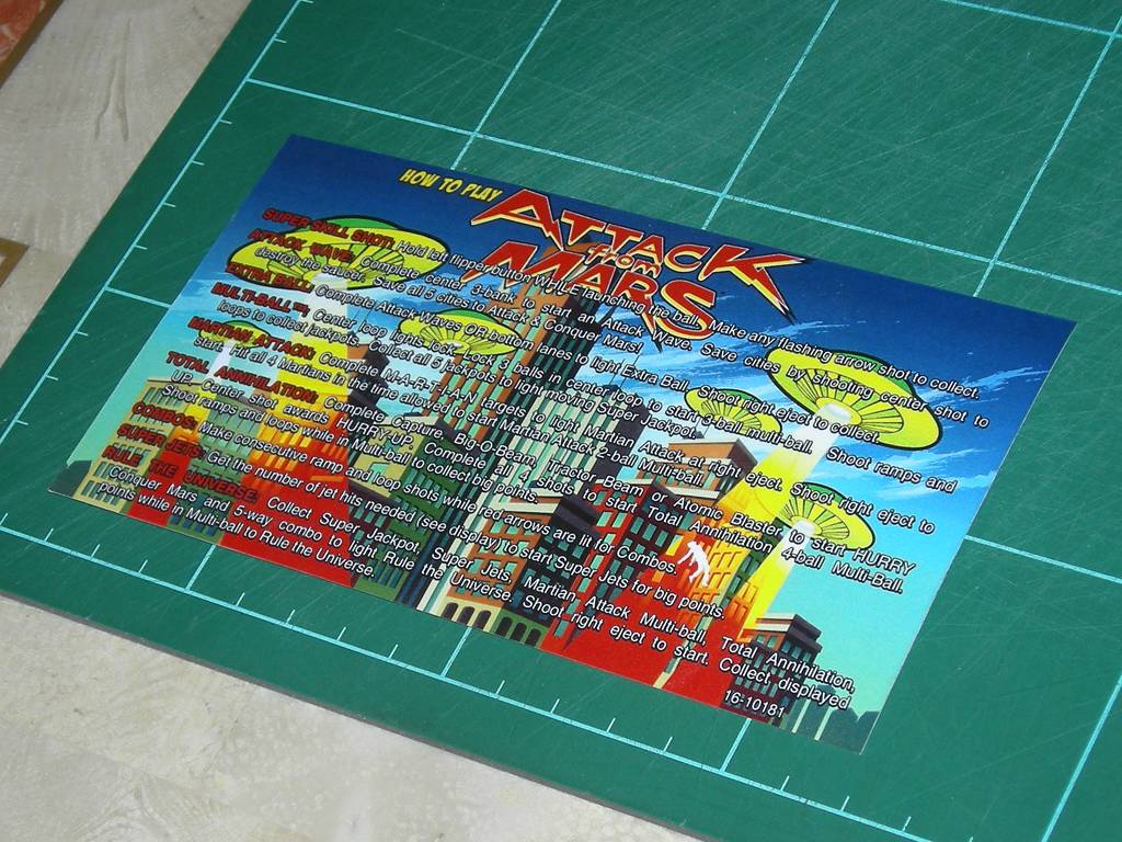Attack From Mars Pinball Card Customized Rules print2a