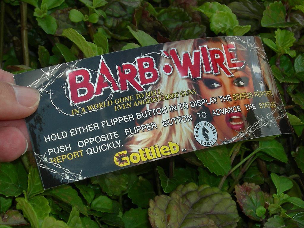 Barb Wire Pinball Card Customized Score print3c