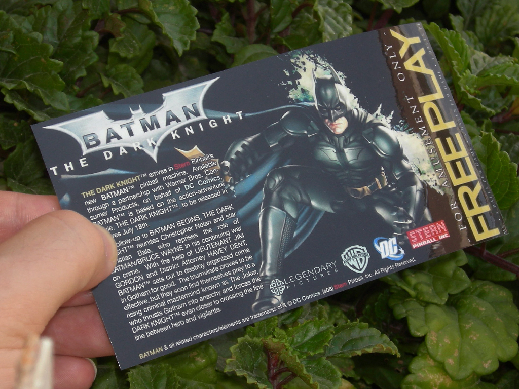 Batman The Dark Knight Pinball Card Customized Free Play print2c