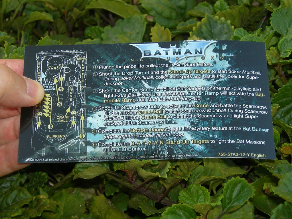 Batman The Dark Knight Pinball Card Customized Rules print1
