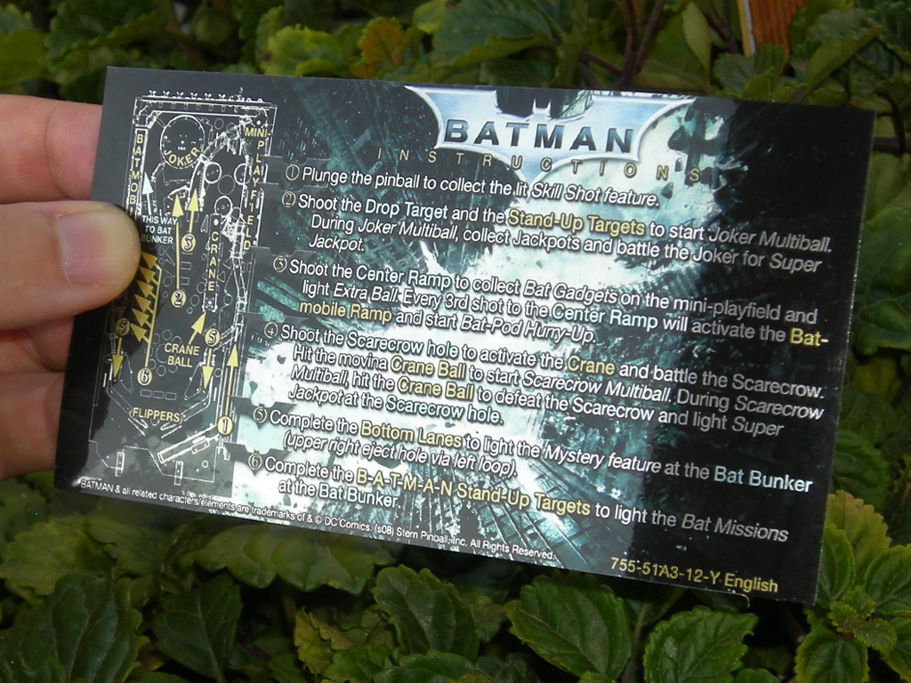 Batman The Dark Knight Pinball Card Customized Rules print2