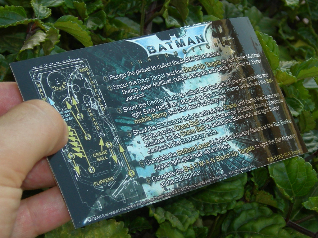 Batman The Dark Knight Pinball Card Customized Rules print3