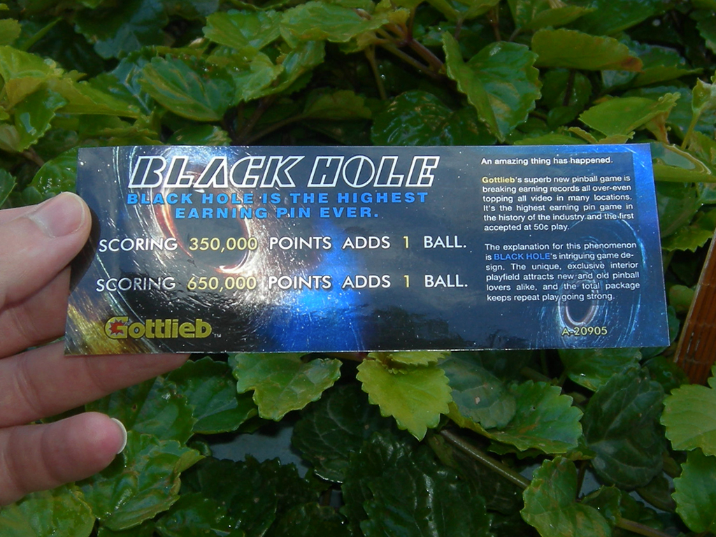 Black Hole Custom Pinball Card Score print1