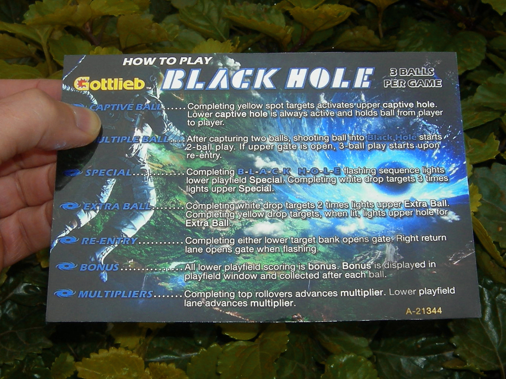 Black Hole Custom Pinball Card - Rules. Mikonos1