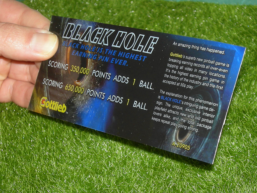 Black Hole Custom Pinball Card - Score. Mikonos2c