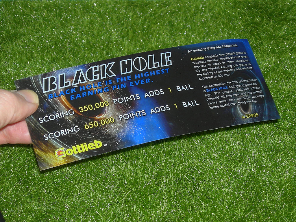 Black Hole Custom Pinball Card - Score. Mikonos3c