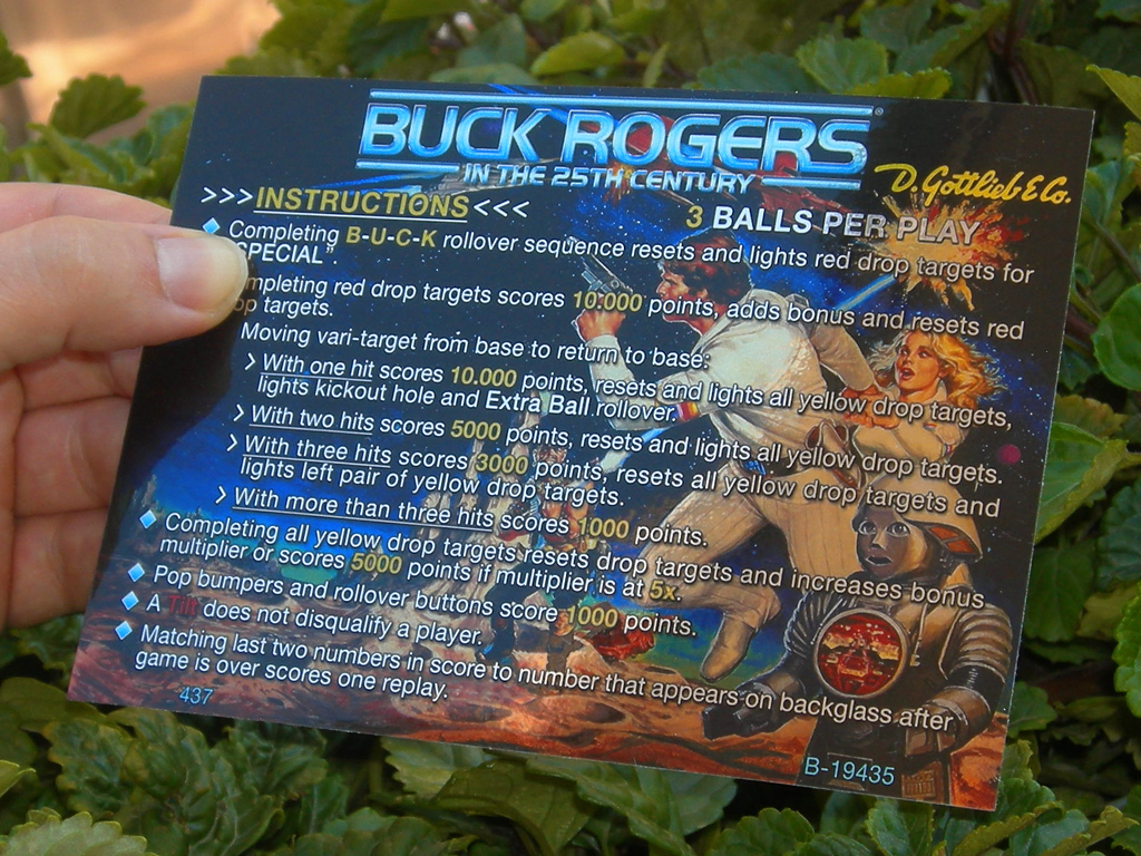 Buck Rogers Pinball Card Customized Rules print2