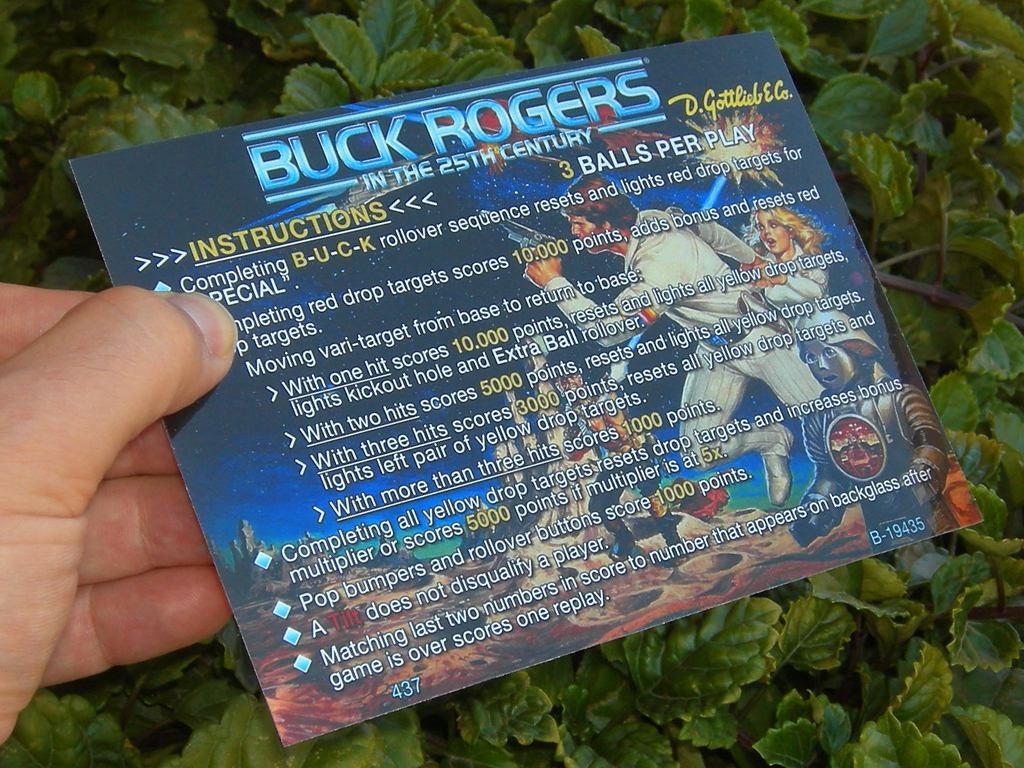 Buck Rogers Pinball Card Customized Rules print3