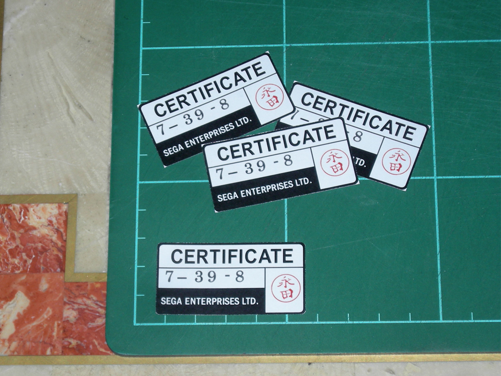 Certificate Sticker SEGA print2