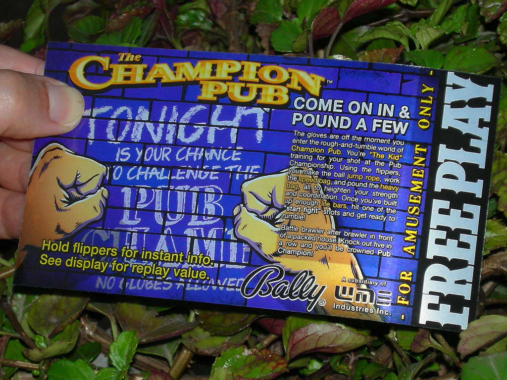 Champion Pub Pinball Card Customized Free Play print2c