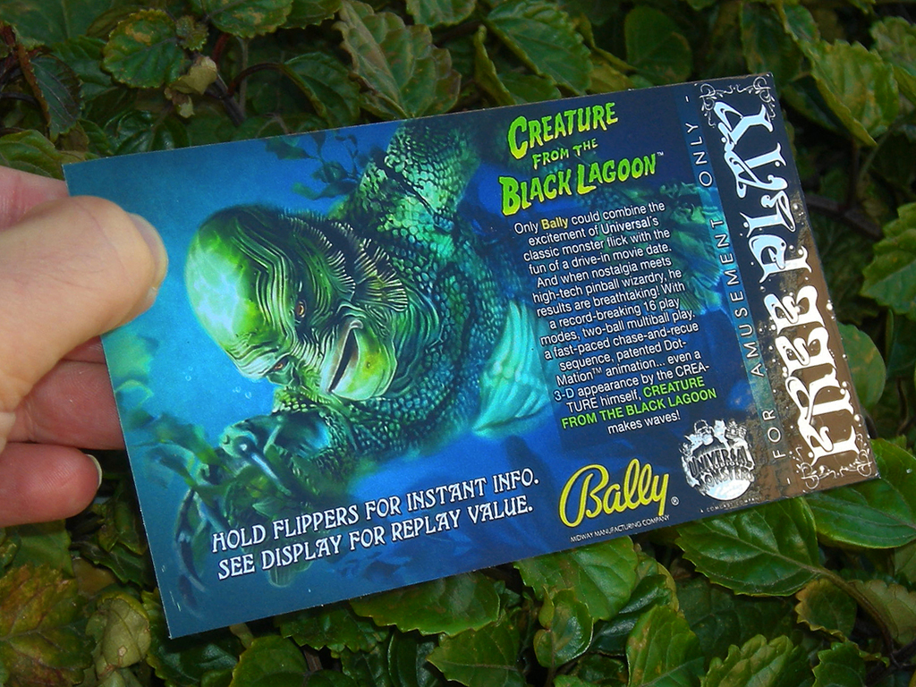 Creature From The Black Lagoon Custom Pinball Card Free Play print3