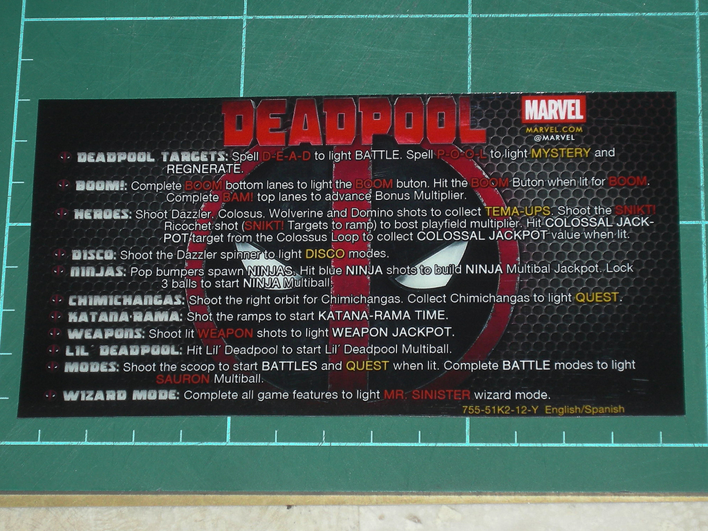Deadpool Custom Pinball Rules print1b