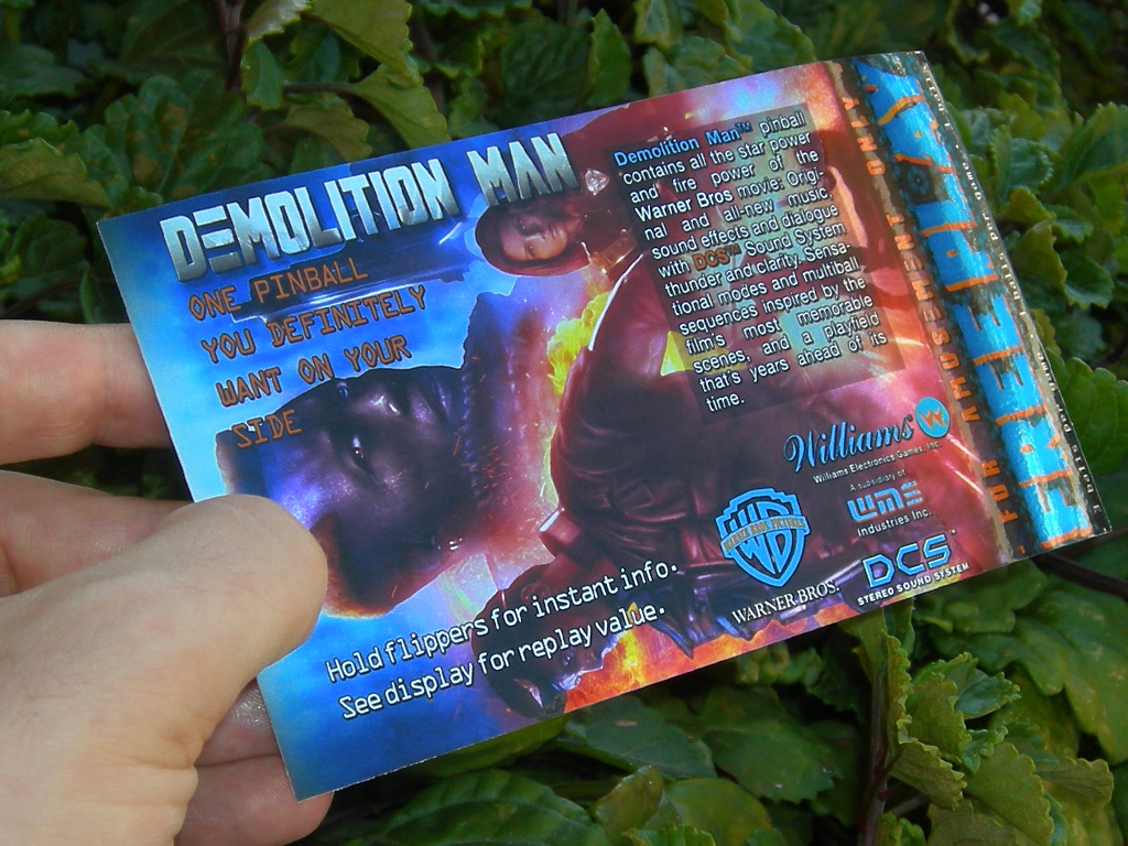 Demolition Man Pinball Card Customized Free Play print3