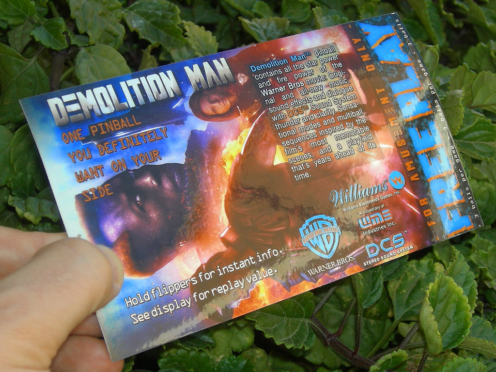 Demolition Man Pinball Card Customized Free Play print3c