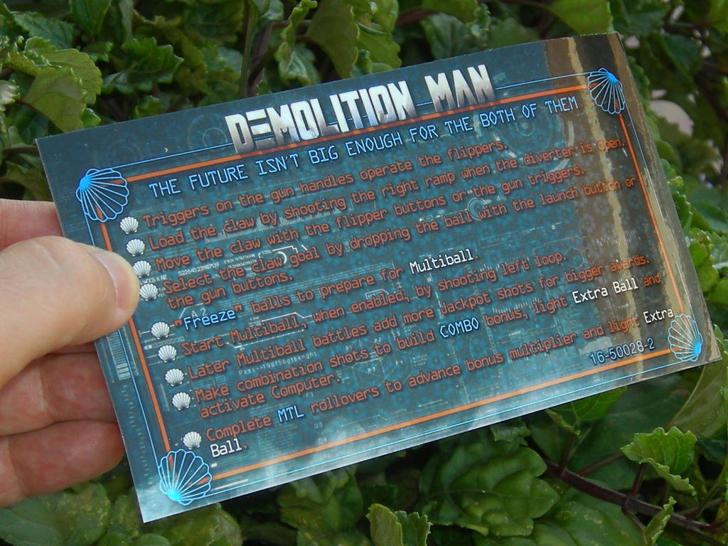 Demolition Man Pinball Card Customized Rules print3c