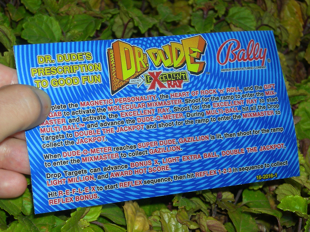 Dr. Dude Pinball Card Customized Rules2 print3c
