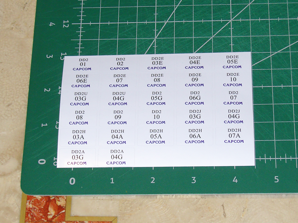 "DUNGEONS & DRAGONS SHADOW OVER MYSTARA CPS2 EPROM STICKERS FOR VERSION