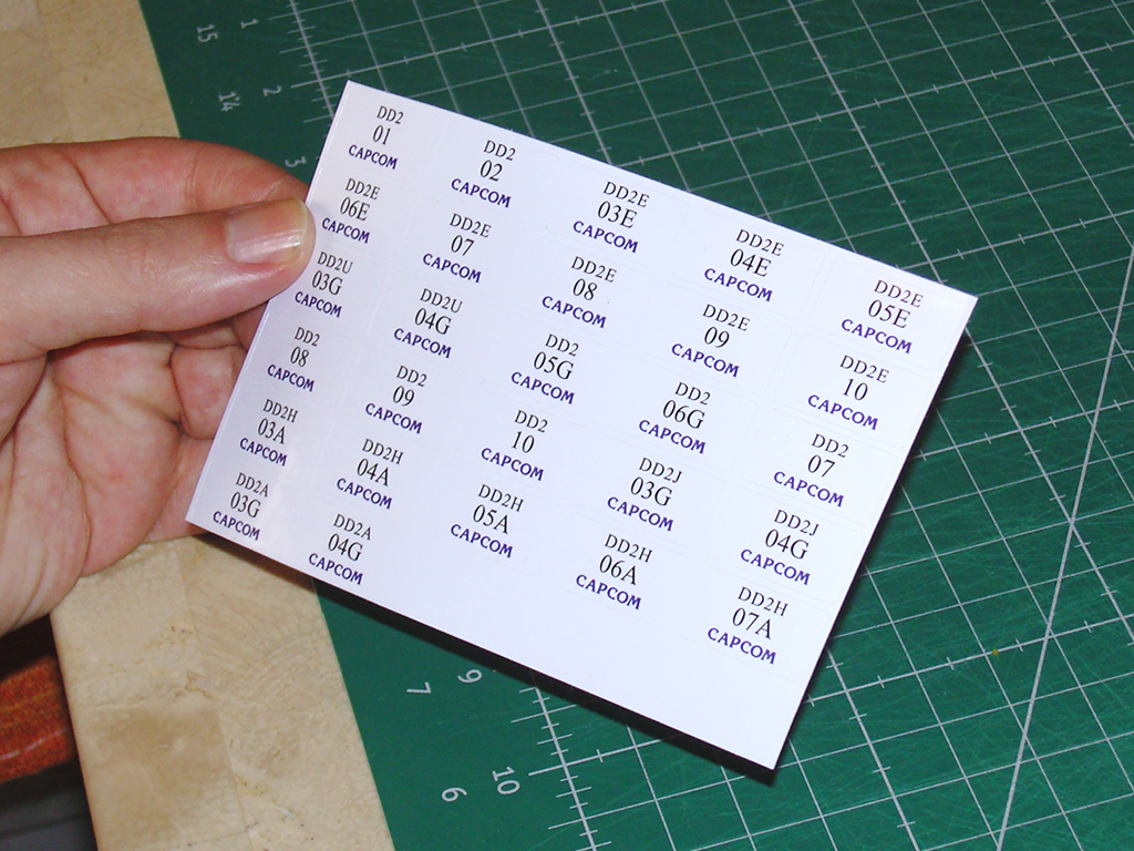 "DUNGEONS & DRAGONS SHADOW OVER MYSTARA CPS2 EPROM STICKERS FOR VERSION