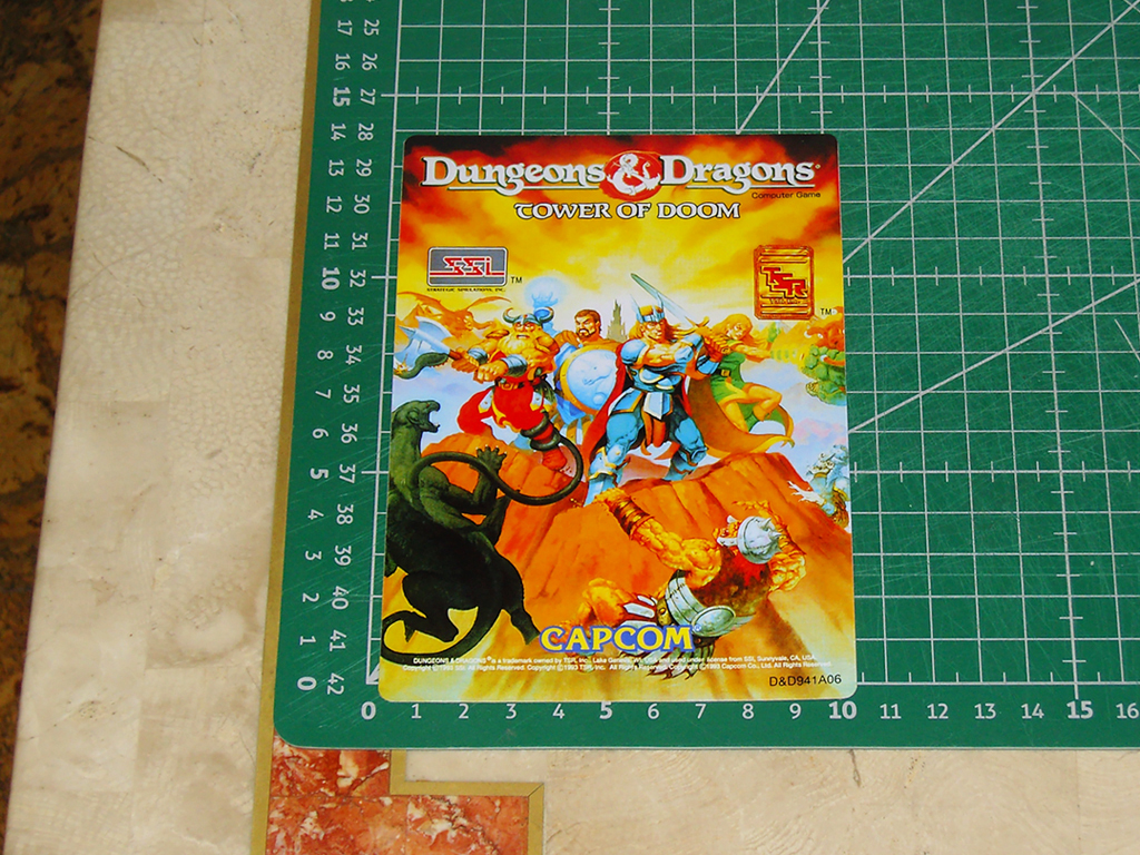 Dungeons-Dragons-Tower-of-Doom-CPS2-Game-Board-Label-Sticker-D&D941A06-print1