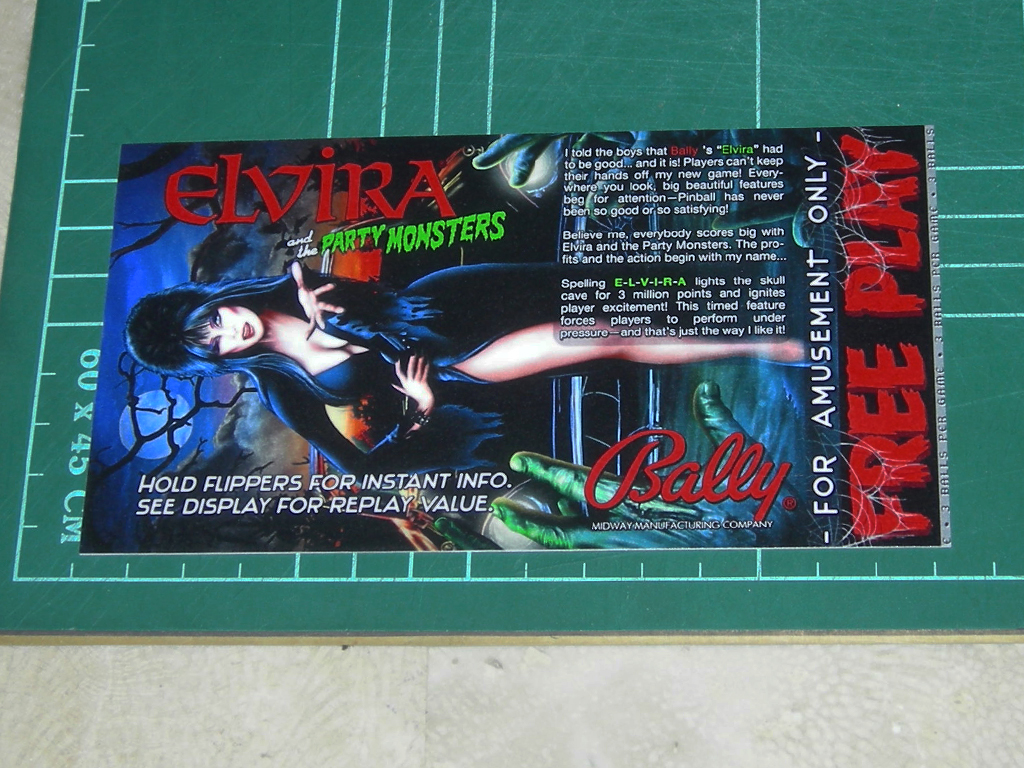 Elvira And The Party Monsters Pinball Card Customized Free Play print1a