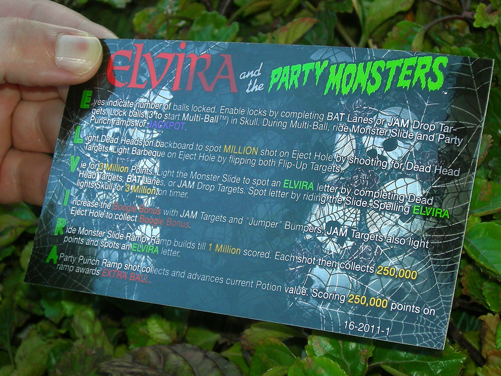 Elvira And The Party Monsters Pinball Card Customized Rules print2