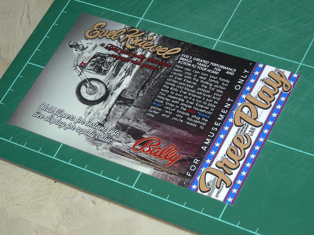 Evel Knievel Pinball Card Customized Free Play print2a