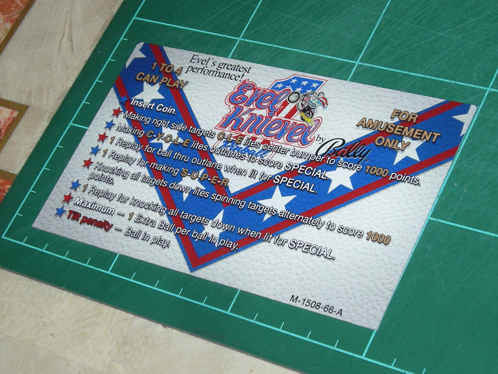 Evel Knievel Pinball Card Customized Rules print2a