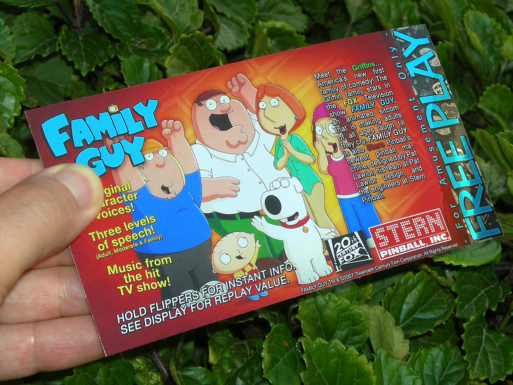 Family Guy Pinball Card Customized Free Play print2