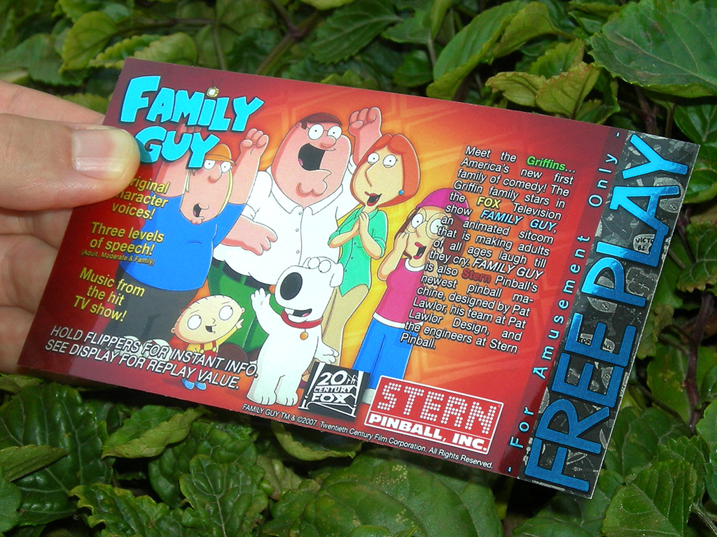 Family Guy Pinball Card Customized Free Play print3