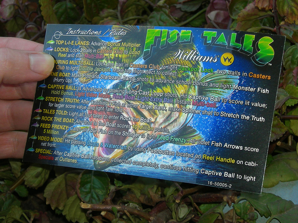 Fish Tales Custom Pinball Card - Rules print2c