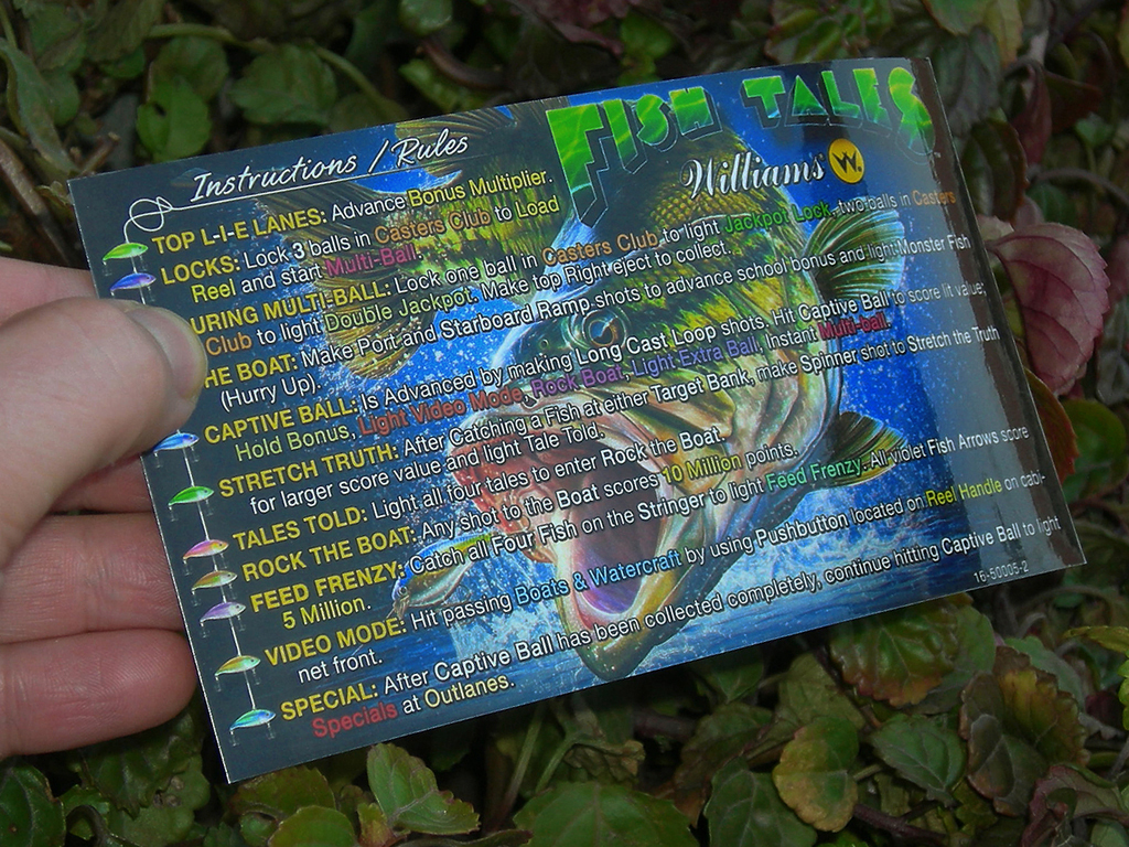 Fish Tales Custom Pinball Card - Rules print3c