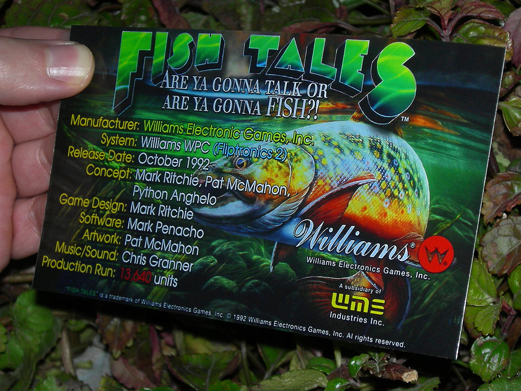 Fish Tales Custom Pinball Card - crew print2c