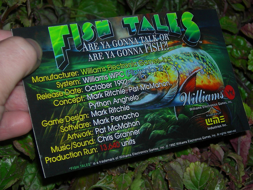 Fish Tales Custom Pinball Card - crew print3c