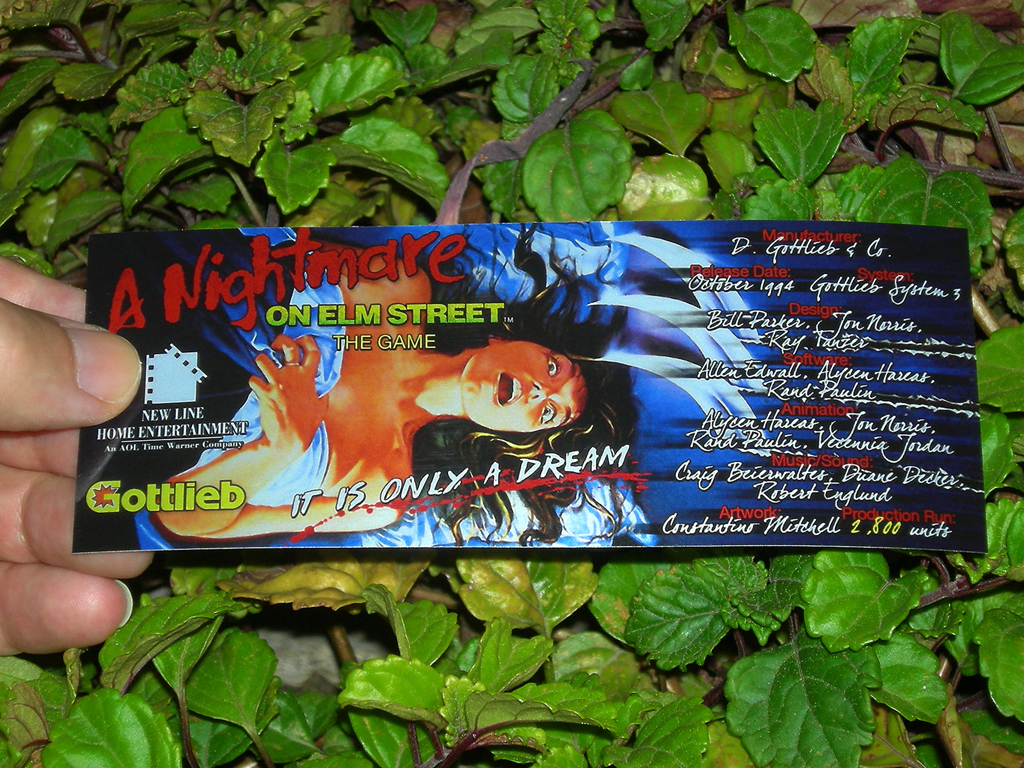 Freddy A Nightmare Of Elm Street Custom Pinball Card Crew print1c