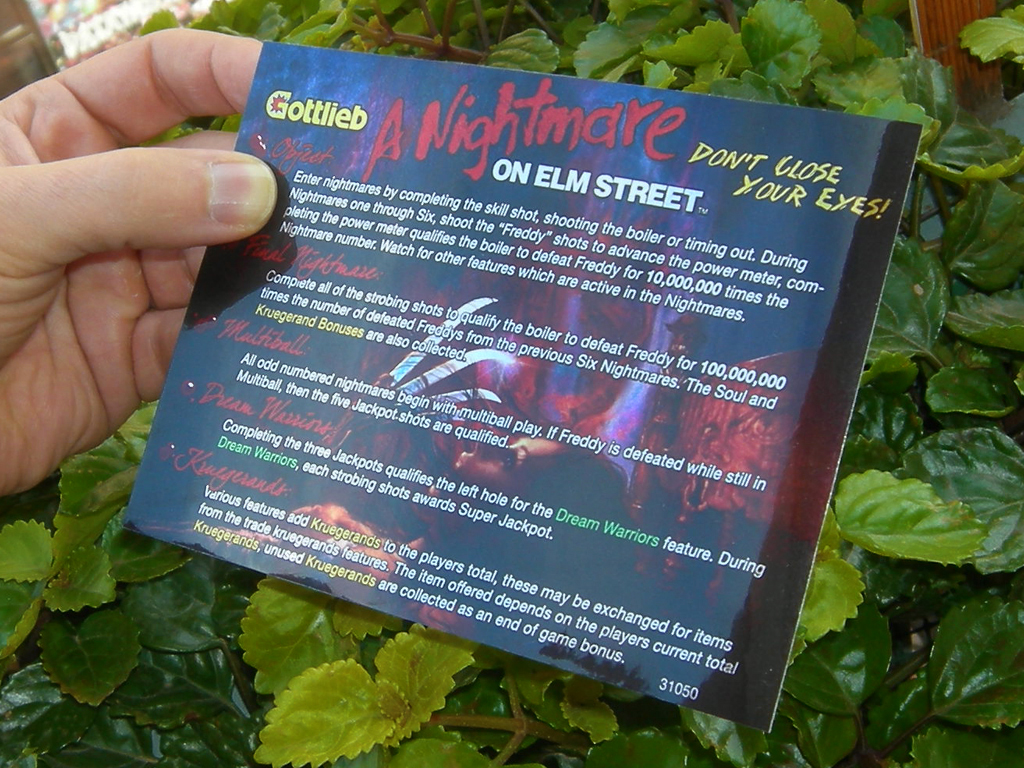 Freddy A Nightmare Of Elm Street Custom Pinball Card Rules print2