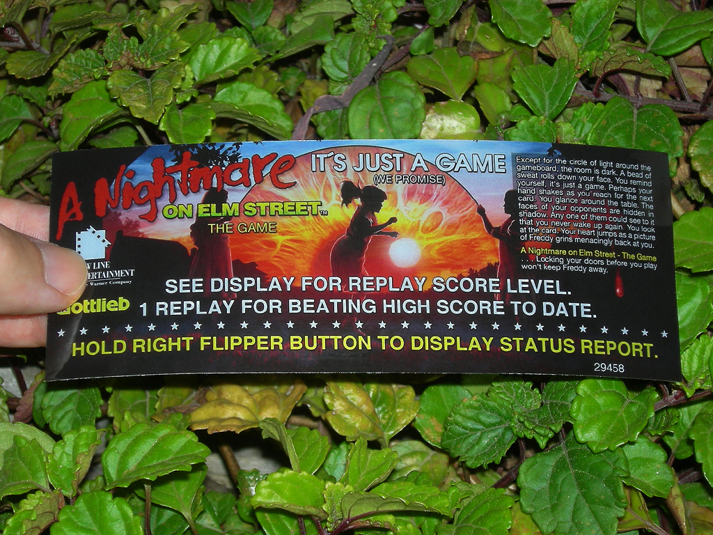 Freddy A Nightmare Of Elm Street Custom Pinball Card Score print1c