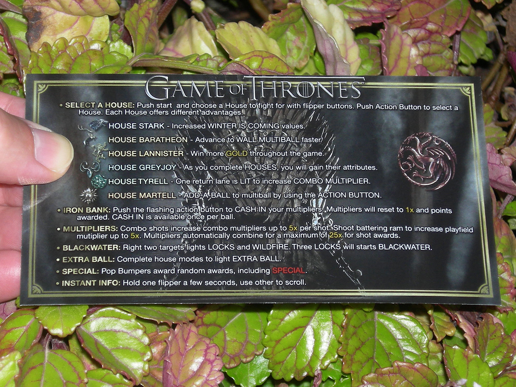 Game Of Thrones Custom Pinball Card Rules print1c