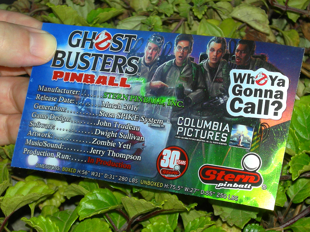 Ghostbusters Custom Pinball Card Crew print2c