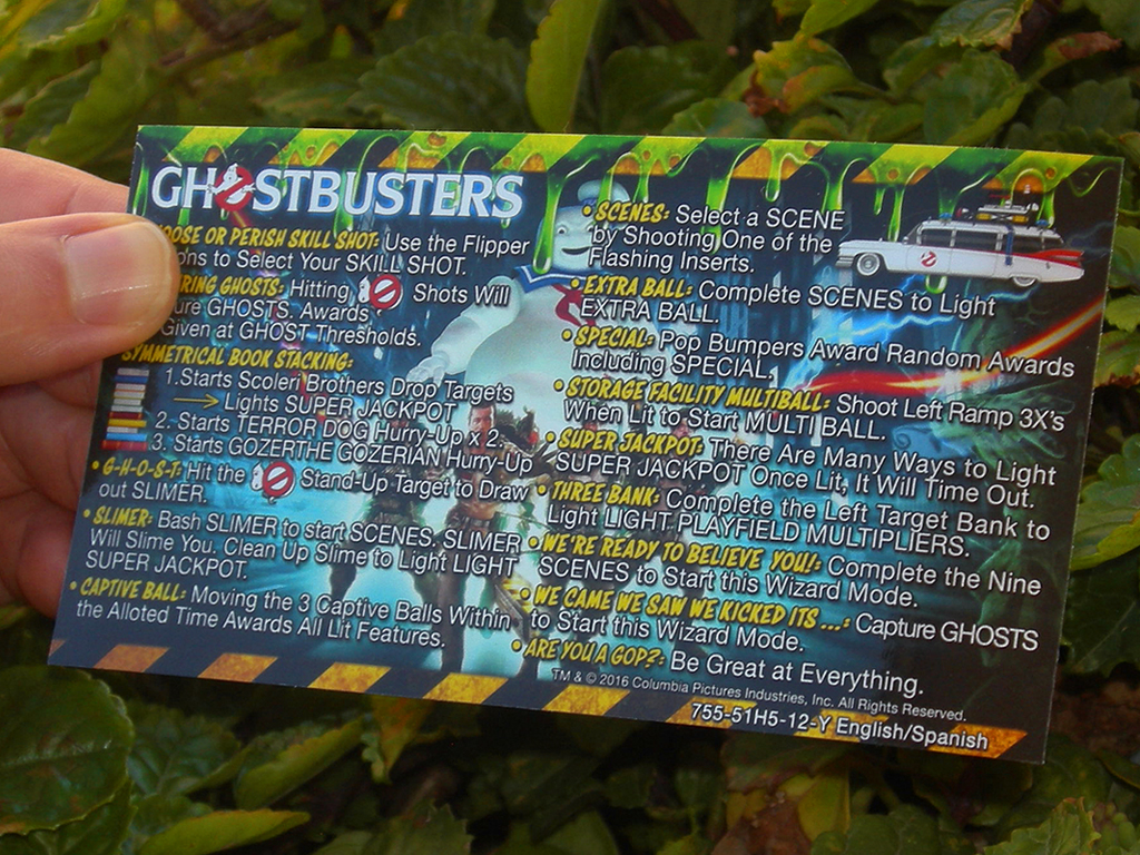 Ghostbusters Pinball Card Customized Rules print2c