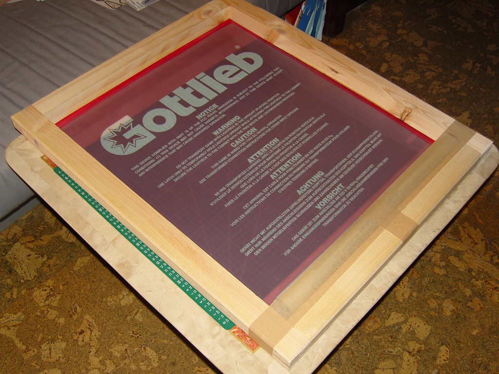 Gottlieb-Pinball-Warning-Text-wooden-Silk-Screen-Printing-Frame2