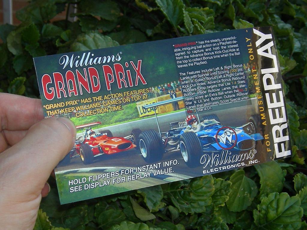 Grand Prix Pinball Card Customized Free Play print2c