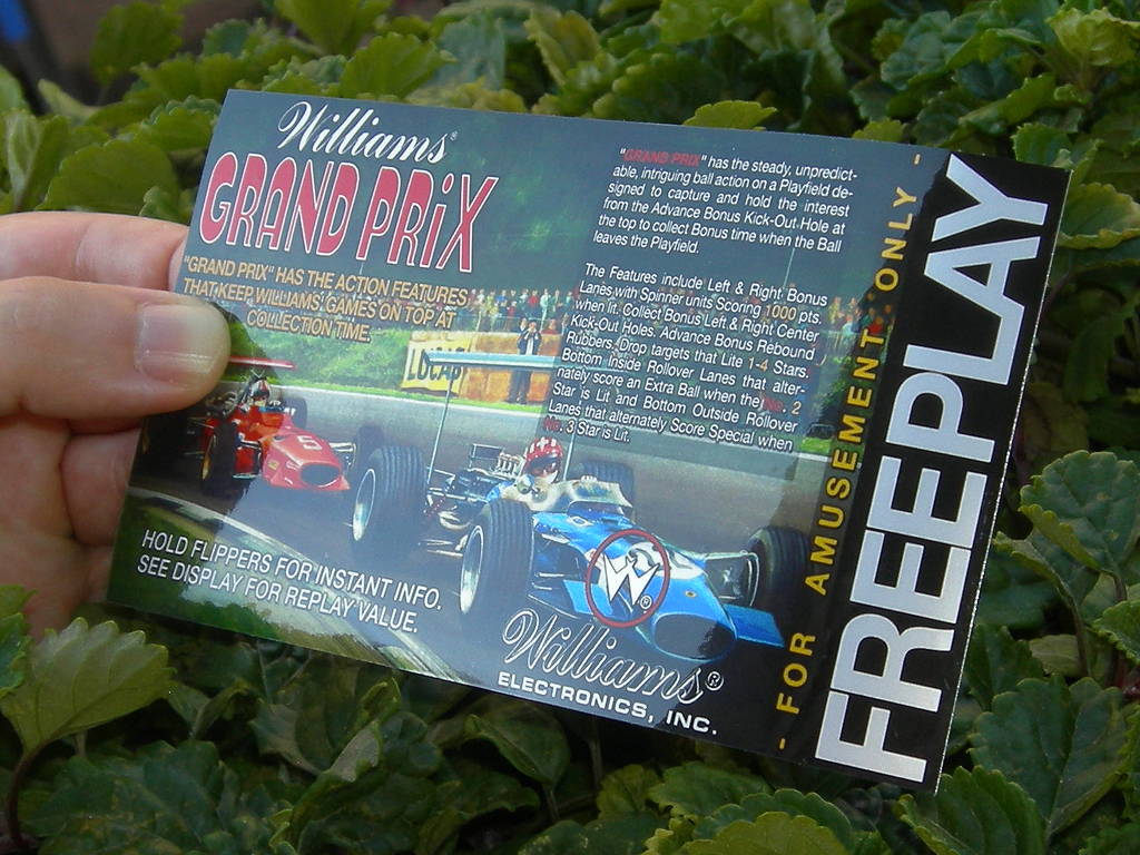 Grand Prix Pinball Card Customized Free Play print3c