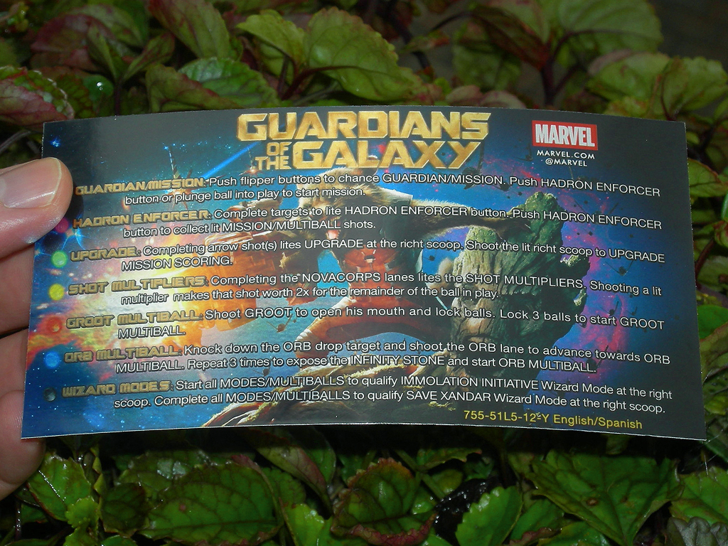 Guardians Of The Galaxy Custom Pinball Card Rules print1