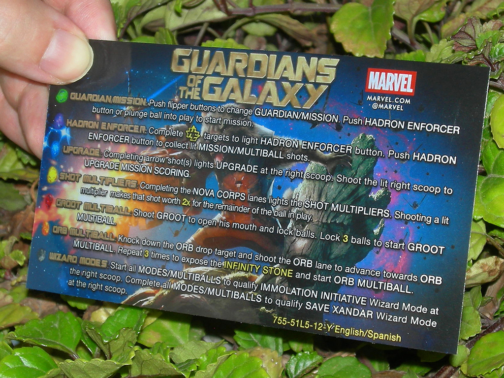 Guardians Of The Galaxy Custom Pinball Card Rules print2c