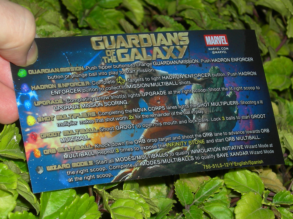Guardians Of The Galaxy Custom Pinball Card Rules print3c